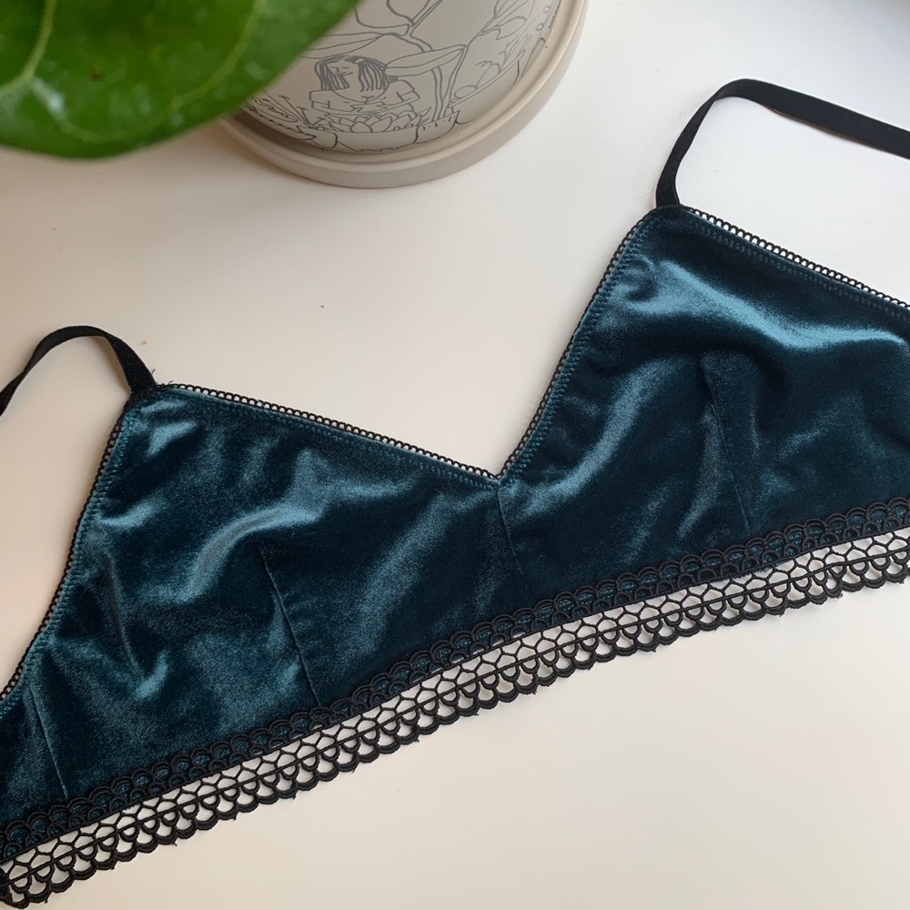 Teal Velvet Bralette